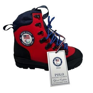Ralph Lauren Red and Blue Combat Boots